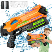 (Orange) Electric Water Gun, Water Squirt Gun for Kids&Adult, Squirt Gun Toys up to 23FT Range with 2 Battery, Water Soaker Pistol Toy for Summer