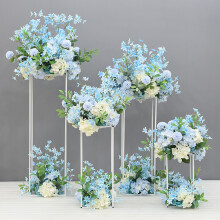 (White,30*30*81cm) Metal Column Flower Stand for Wedding Decoration