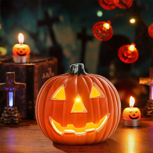 Living And Home Halloween LED Pumpkin Lantern Battery Operated 1