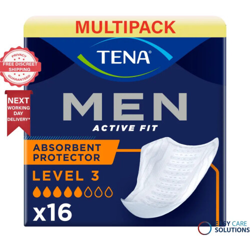 Tena 48xTENA Men Level 3 Active Fit Discreet Absorbent Protector 3Packof16
