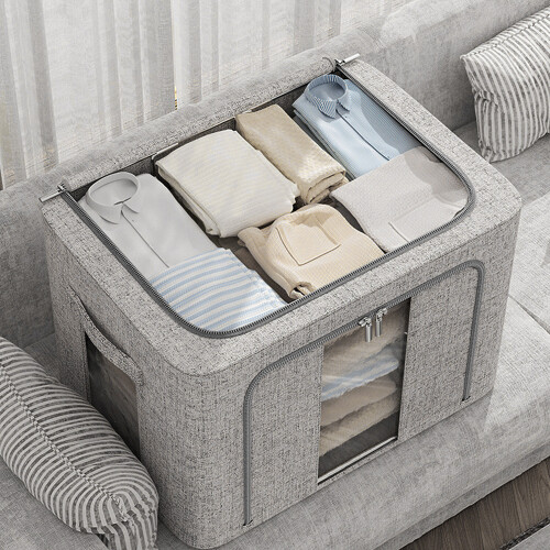 Living And Home (24L) Metal Frame Fabric Storage Box with Window 2