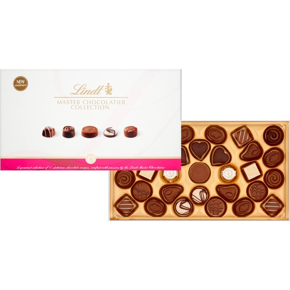 Lindt Master Chocolatier Collection  Assorted Milk Dark Chocolates Large Box 320g Gift Present Sharing Box Birthday Celebrations Congratulations