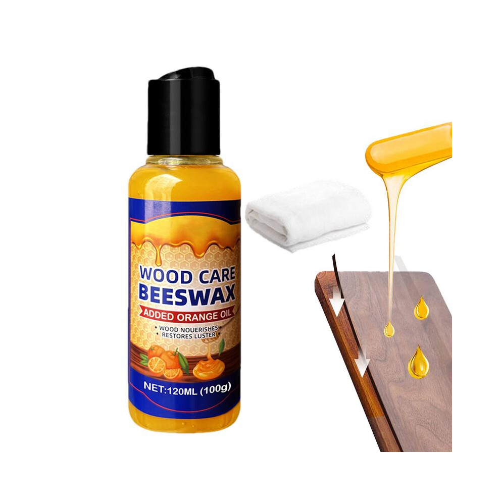 120Ml Wax Honey Pure Natural Beeswax Wood Furniture Floor Polishing Leather Maintenance Waxing With Towel For Wood Floor Clean 6271957048382