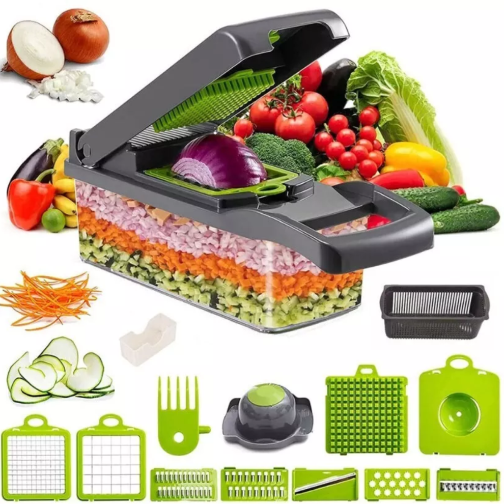 ProTech 16 in 1 Vegetable Chopper, Mandoline Slicer, Veggie Onion Potato Salad Food Chopper Manual Veg Chopper Dicer Kitchen Tools, Egg Cutter