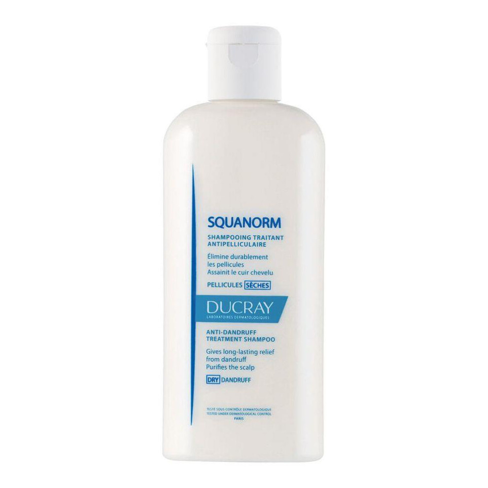Ducray Squanorm Anti-Dry Dandruff Shampoo Effective Relief for Dry Dandruff and Flaky Scalp Suitable For All Hair Types 200ml