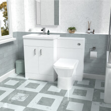 Nes Home 1100mm Freestanding White Basin Vanity Unit & Back To Wall Toilet