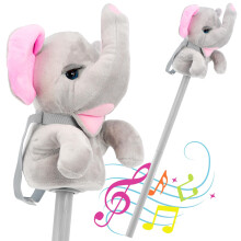 (Elephant) The Magic Toy Shop Kids Safari Animals Hobby Horse Toy with Sounds Horse Toys for Girls & Boys