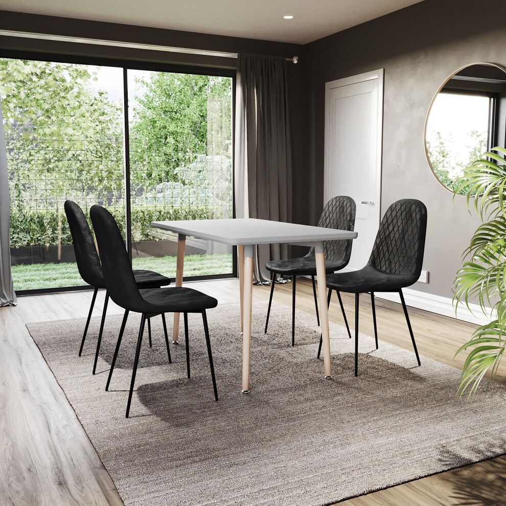 (Black, 6) Luton Velvet Dining Chair Set Kitchen Room UKFR-image-OPC-PF7DJQD-NEW