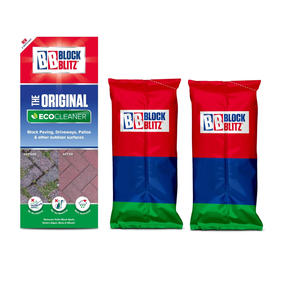 Eco Block Paving Patio Decking Cleaner Block Blitz 760g 2 Pouches 30m2