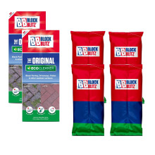2 Eco Block Paving Patio Decking Cleaner Block Blitz 760g 2 Pouch 30m2