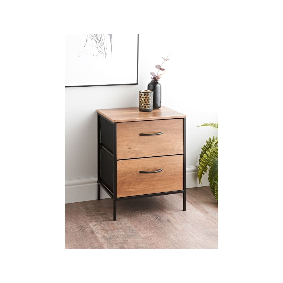 Multi-toned Tromso 2DrawerUnit BedSide Table Storage Hallway Furniture