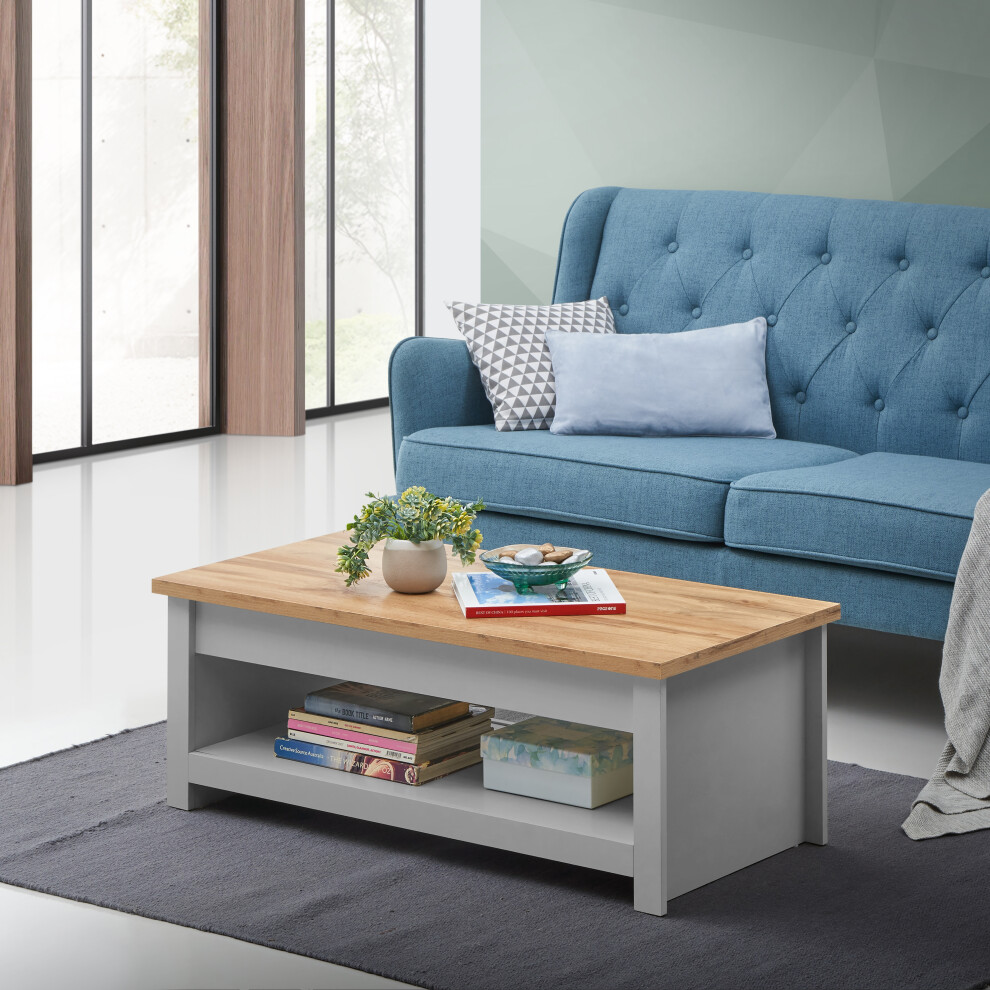 Grey Lift Up Coffee Table