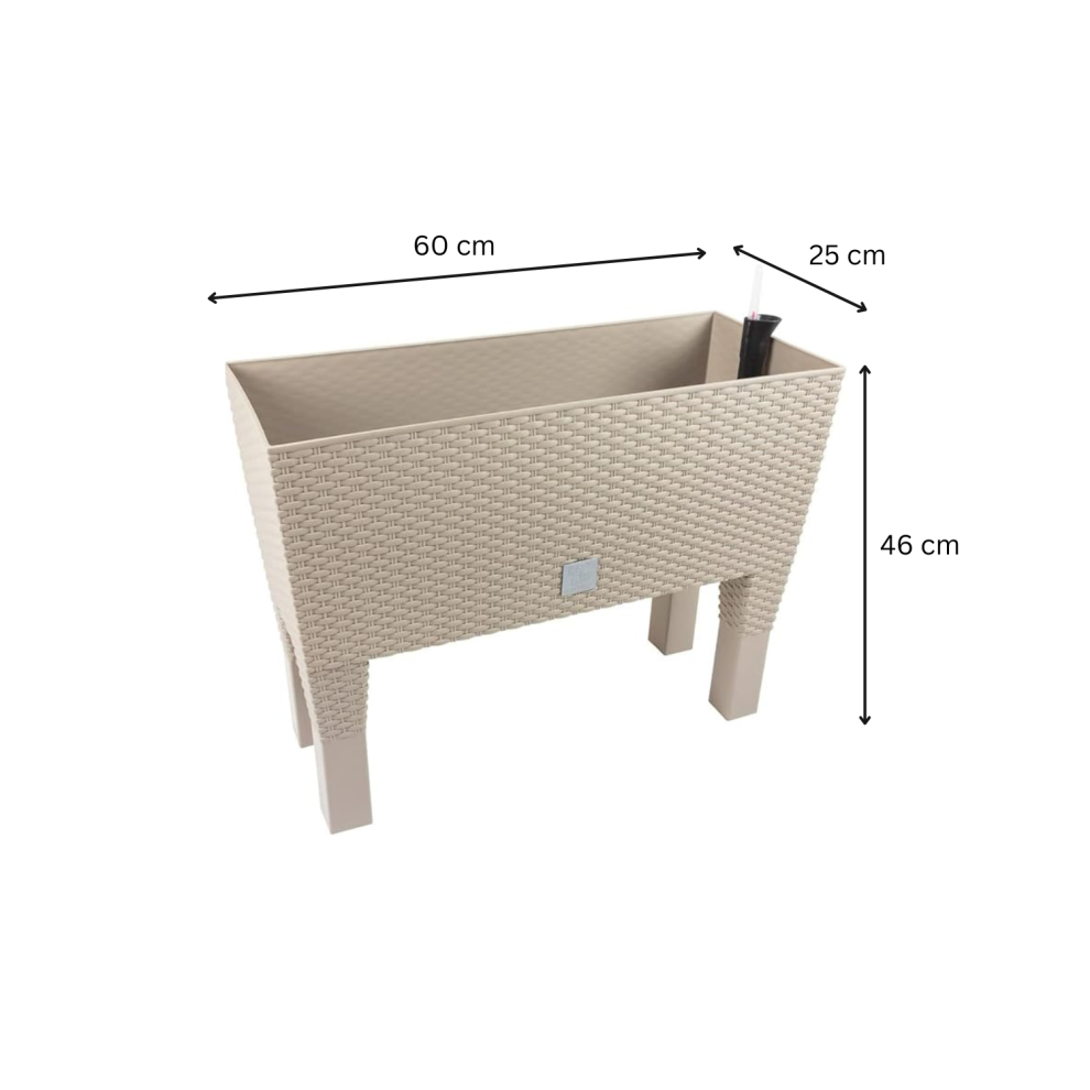 (Mocha, 30 L) Plant Pot with Legs Rattan Style Garden Planters