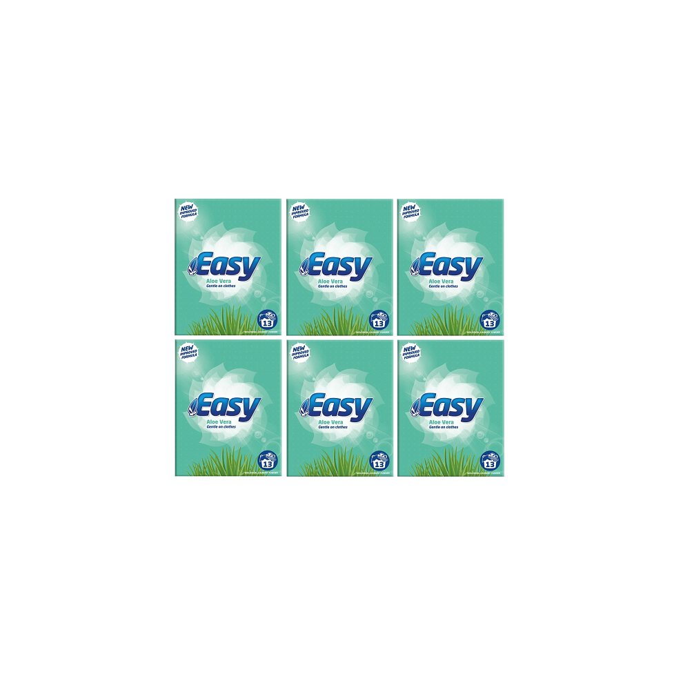 Easy Non-Bio Laundry Powder Detergent Aloe Vera 13 Washes 884g (x 6 boxes)