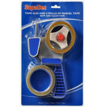 SupaDec Tape Gun & 2 Rolls Parcel Tape Dispenser Buff Clear - 511092