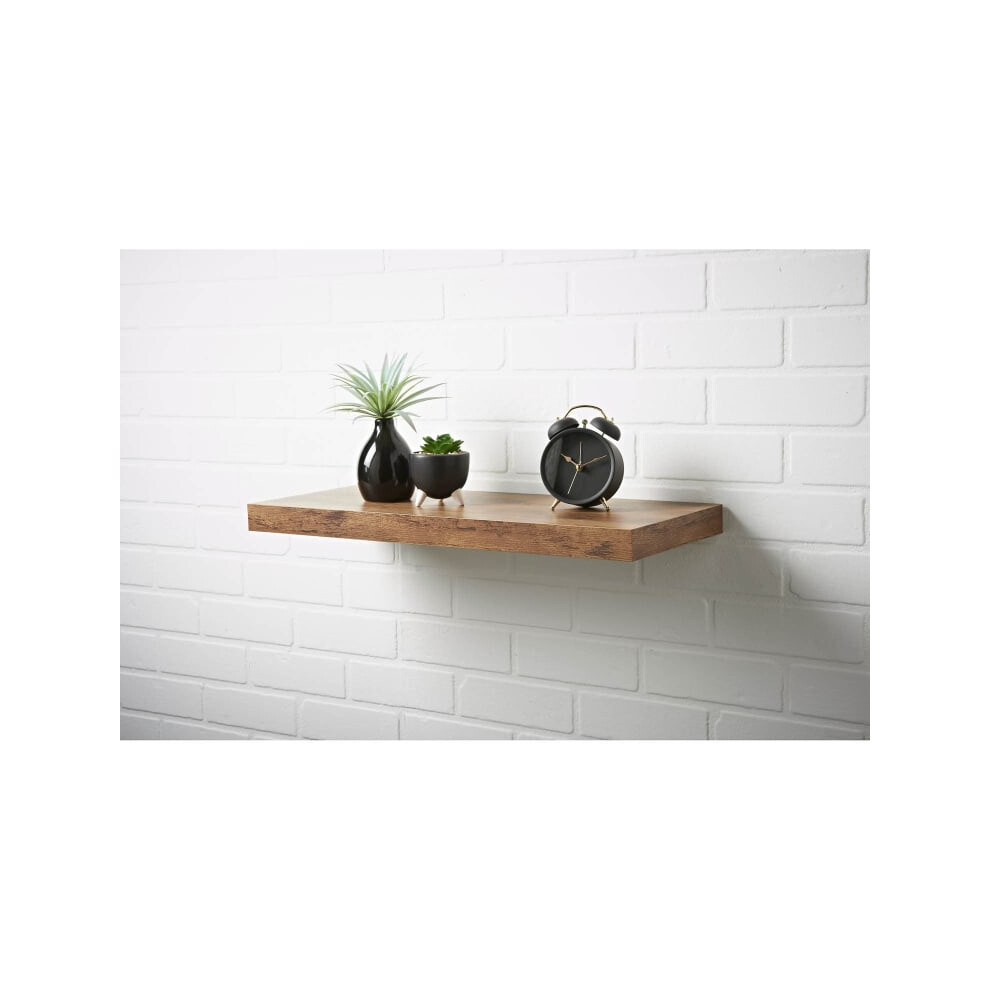 Tromso 60Cm Floating Shelf Store Books, Ornaments Rustic Oak Finish 7000008999996