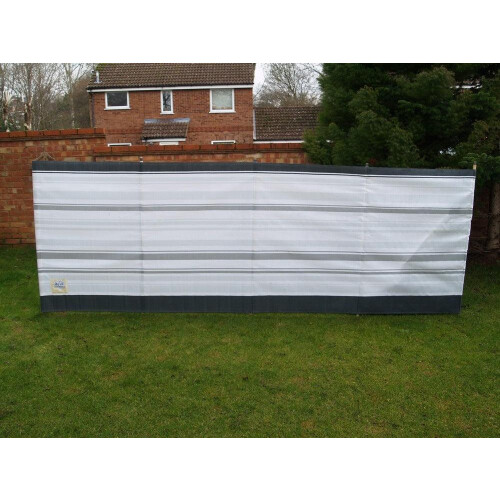 Deluxe 5 Pole Windbreak With Awning Channel Fixing - Grey