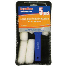 DIY Decorating Long Pile Woven Fabric Roller Set 4"/100mm, 5 Pack