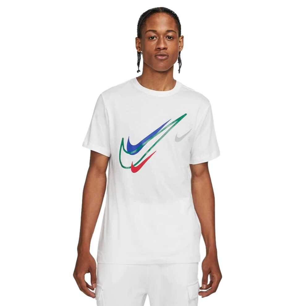 (White, L) Nike Mens Sportswear Club Swoosh T Shirt