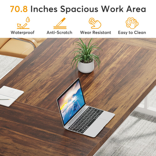 Tribesigns Tribesigns 63 Inch Executive Desk, Large Computer Office Desk 2
