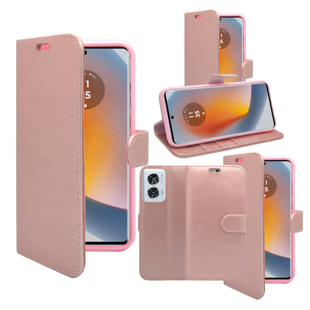 (Rose ) For Motorola G50 Fusion Wallet Flip Pu Leather Case Gold 3476251083098