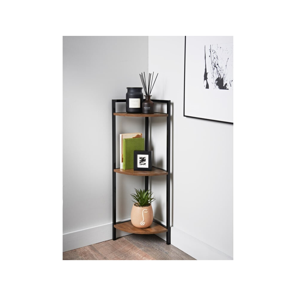 Tromso 3 Tier Corner Shelf Place all kinds of items W24 x D24 x H80cm