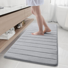 (40x60 cm, Silver Bath/Shower Mat) Soft Foam Bath Mat Bathroom Non Slip Shower Rugs