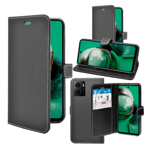 (Black ) For HMD Pulse Wallet Flip PU Leather Case