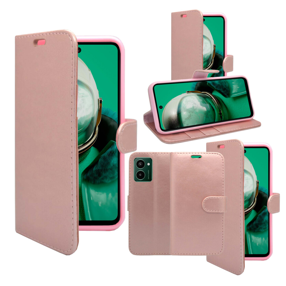 (Rose ) For Hmd Pulse Pro Wallet Flip Pu Leather Case Gold 3476300671269