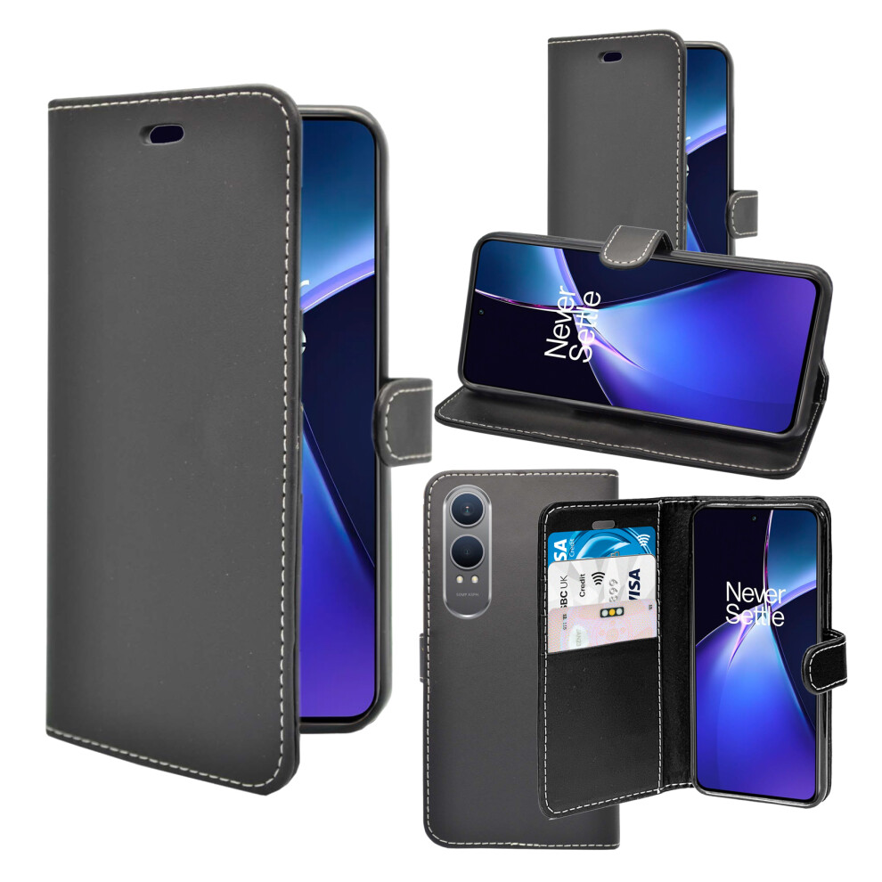 (Black) For Oneplus Nord Ce4 Lite Wallet Flip Pu Leather Case Black 3476302885893