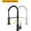 Matte Black Kitchen Sink Tap, 2 Function Kitchen Sink Mixer Taps with Pull Out Spray, Brass High-Arc 360 Swivel Single Handle Spring 4