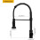 Matte Black Kitchen Sink Tap, 2 Function Kitchen Sink Mixer Taps with Pull Out Spray, Brass High-Arc 360 Swivel Single Handle Spring 5