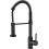 Matte Black Kitchen Sink Tap, 2 Function Kitchen Sink Mixer Taps with Pull Out Spray, Brass High-Arc 360 Swivel Single Handle Spring 1