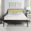 SlumberWorx (Double) Cheshunt Black Metal Rattan Headboard Bed Frame 3