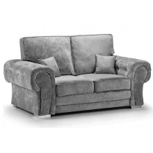 Verona High Back Grey Fabric 2 Seater Sofa