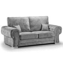 Verona High Back Grey Fabric 3 Seater Sofa