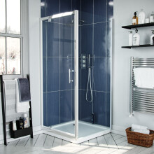 Nes Home 900 x 900mm Pivot Door Shower Enclosure & Side Panel Chrome
