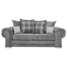 Verona Scatter Grey Fabric 3 Seater Sofa