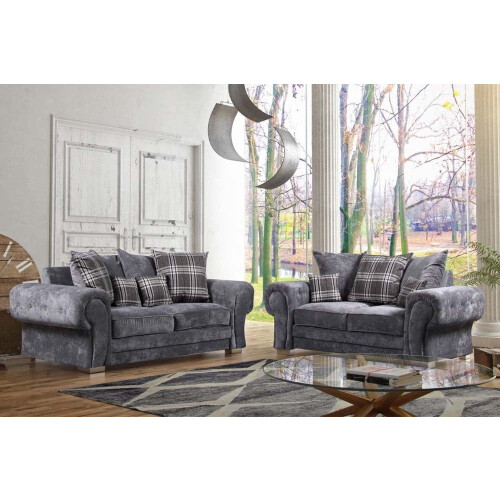 Verona Scatter Grey Fabric 3 Seater Sofa 1