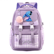 (Purple) 2024 New Kids Lilo Stitch Backpack Rucksack Student Handbag Laptop Travel Bag Gifts
