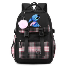 (Black) 2024 New Kids Lilo Stitch Backpack Rucksack Student Handbag Laptop Travel Bag Gifts