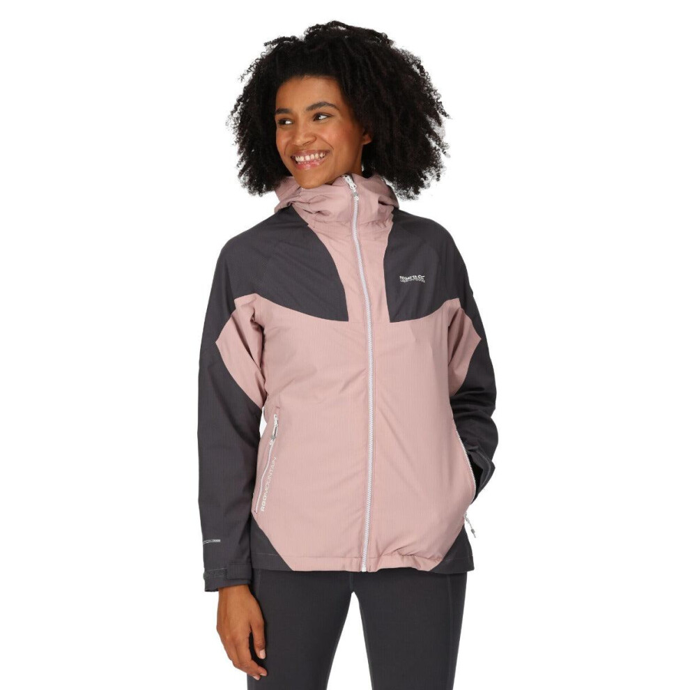 (16) Regatta Women's Raddick Waterproof Jacket - Dusky Rose Seal Grey