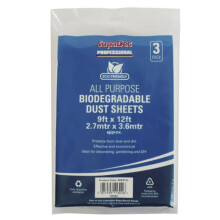 Bio-Degradable Paint Dust Sheet Triple 3 Pack 12ft x 9ft (2.7m x 3.6m)