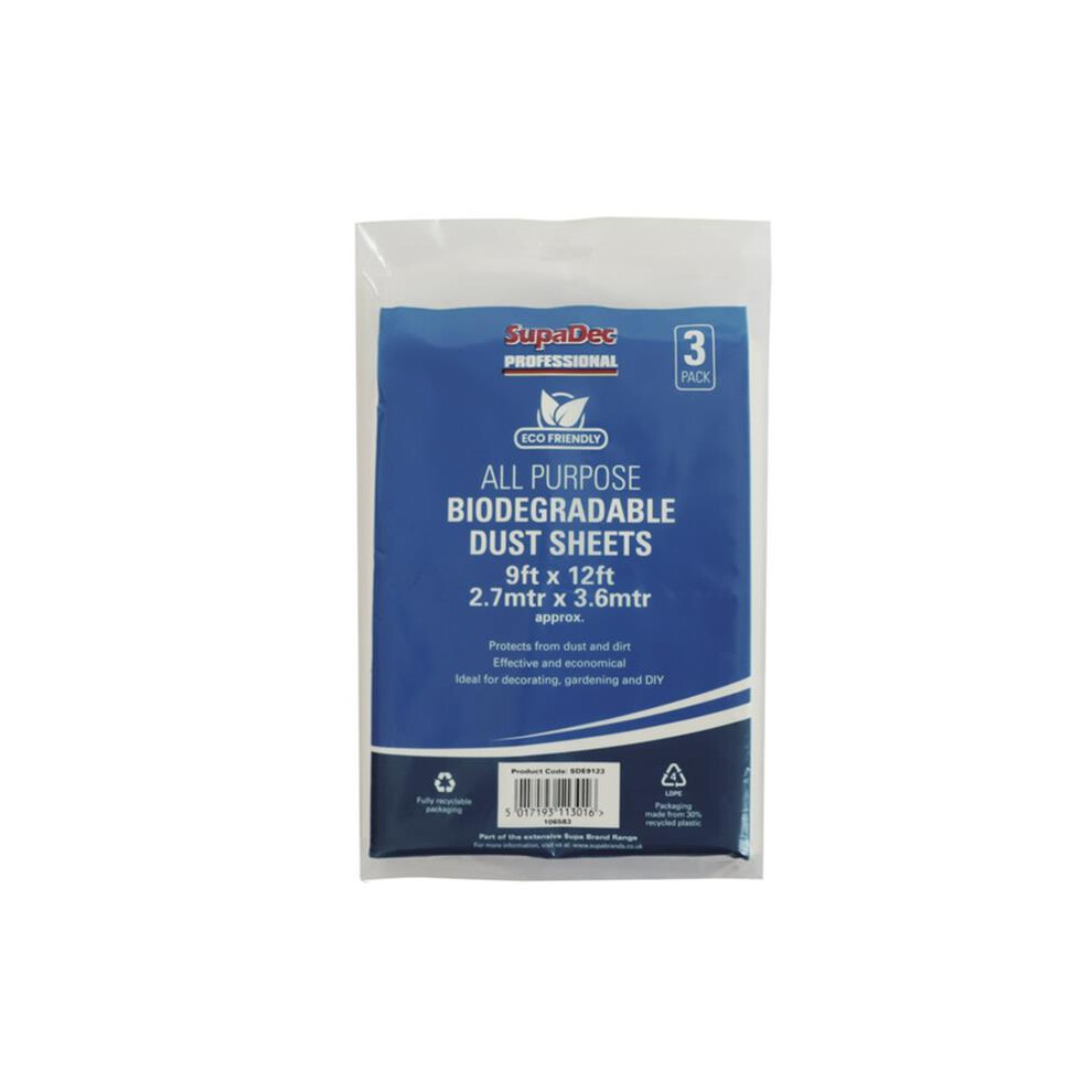 Photos - Other for Repair Bio-Degradable Paint Dust Sheet Triple 3 Pack 12ft x 9ft (2.7m x 3.6m)