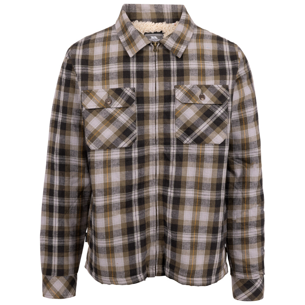 (XL, Dark Vine Check) Trespass Mens Shirt ButtonUp Fleece Lined Danehill