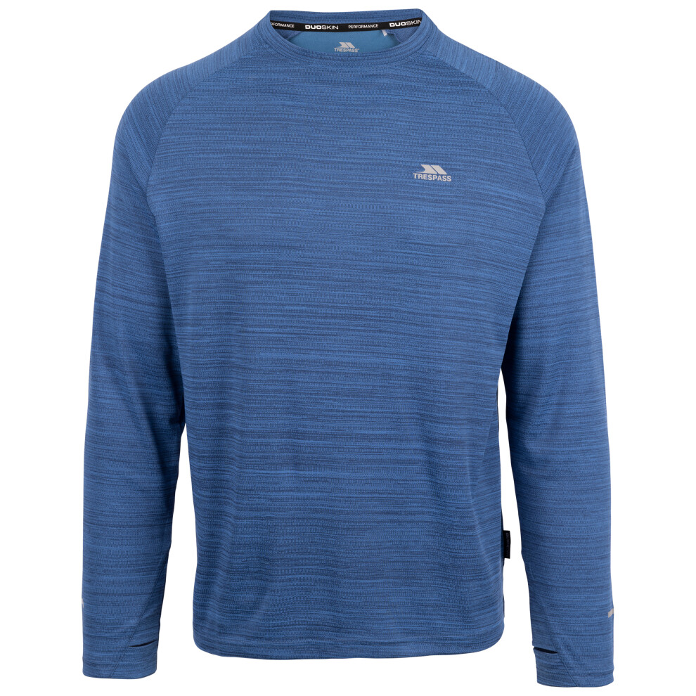 (L, Navy Marl) Trespass Mens Top Quick Dry Long Sleeve Adamo