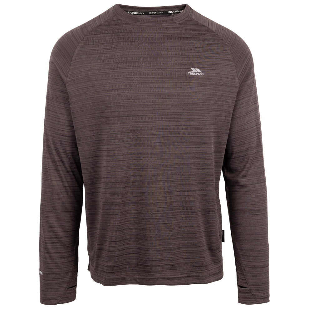 (XXL, Black Marl) Trespass Mens Top Quick Dry Long Sleeve Adamo