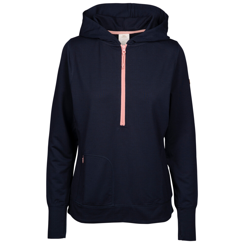 (16, Navy Marl) Trespass Womens Hoodie with Thumb Holes Zia