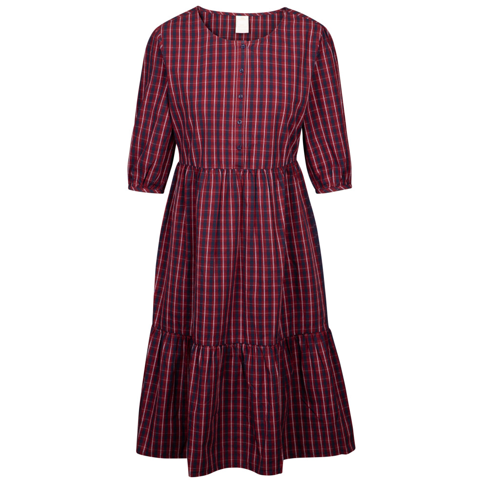 (8, Dark Cherry Check) Trespass Womens Dress with 3/4 Sleeve Lidia