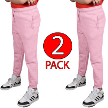 (Light Pink, 13 Years) Kids Boy Girl Warm Tracksuit Jogging Bottoms 2Pack